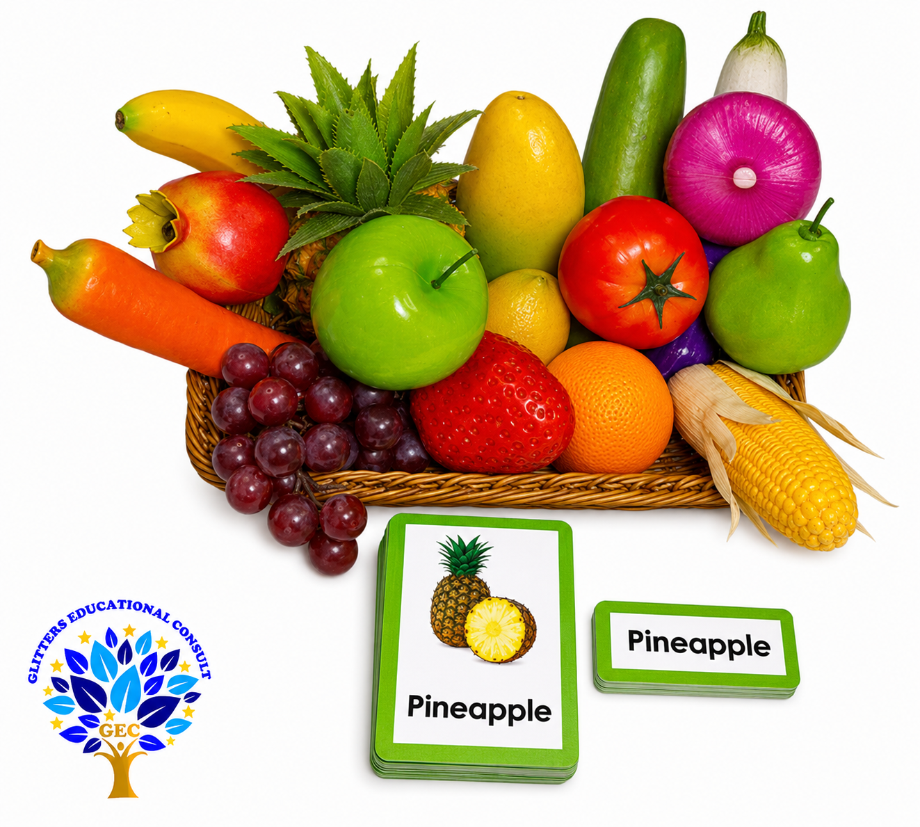 Model Fruit & Flash Cards Set